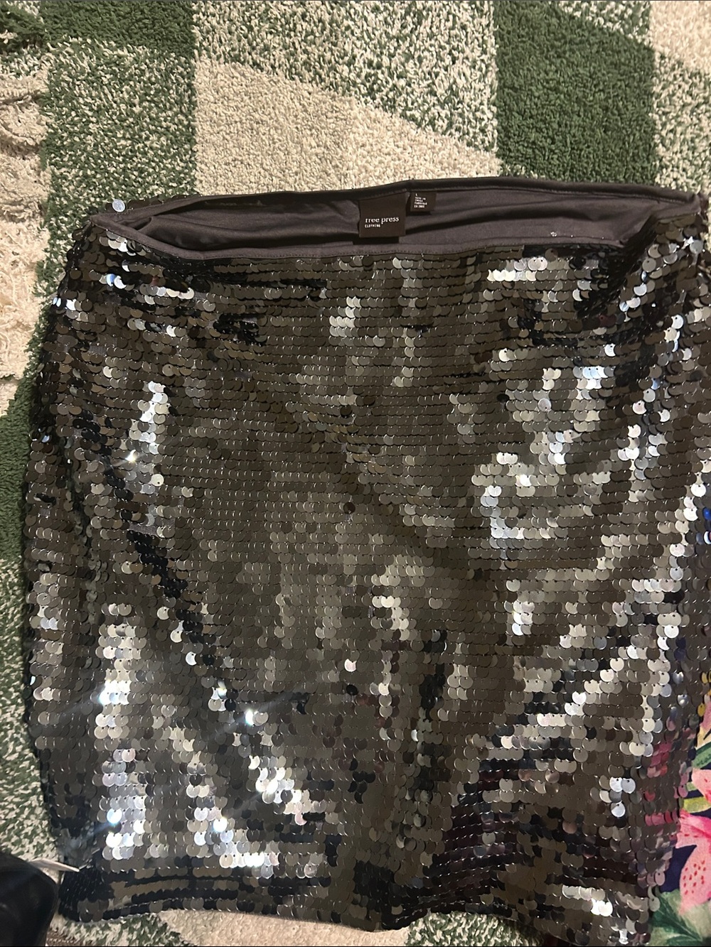 free press Black Sequin Mini Skirt